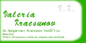 valeria kracsunov business card